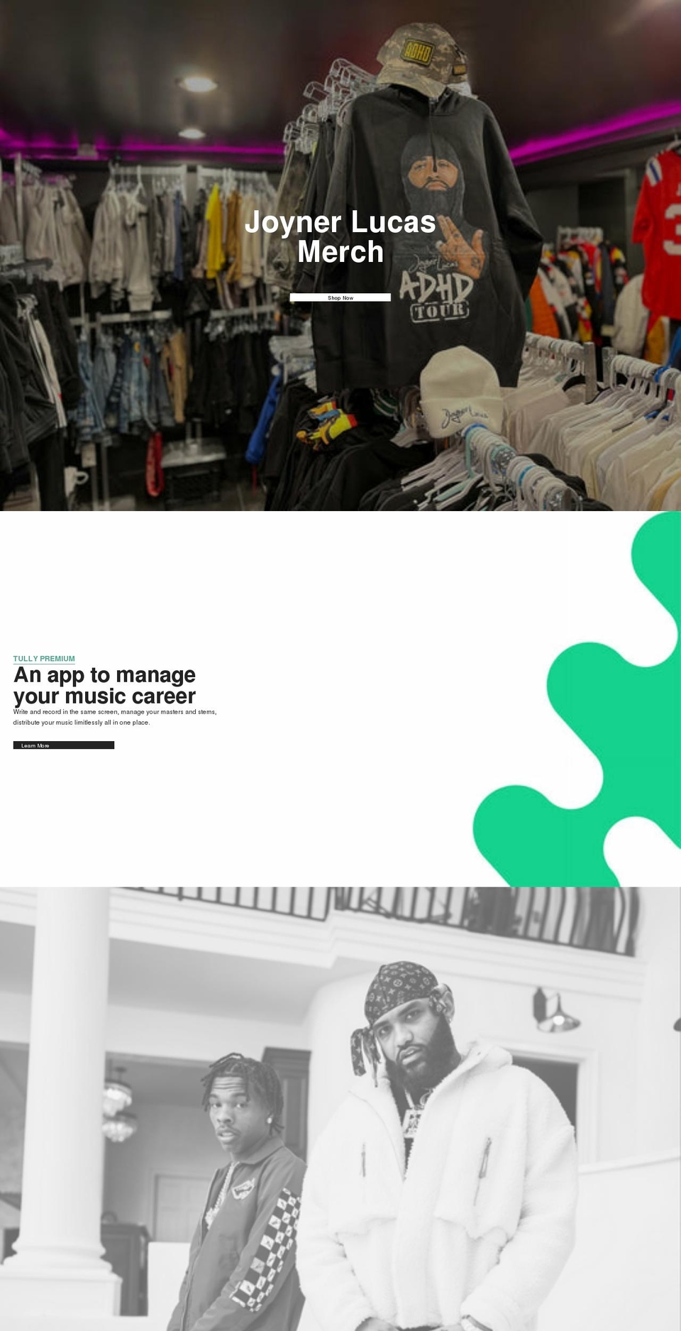 joynerlucas.com shopify website screenshot