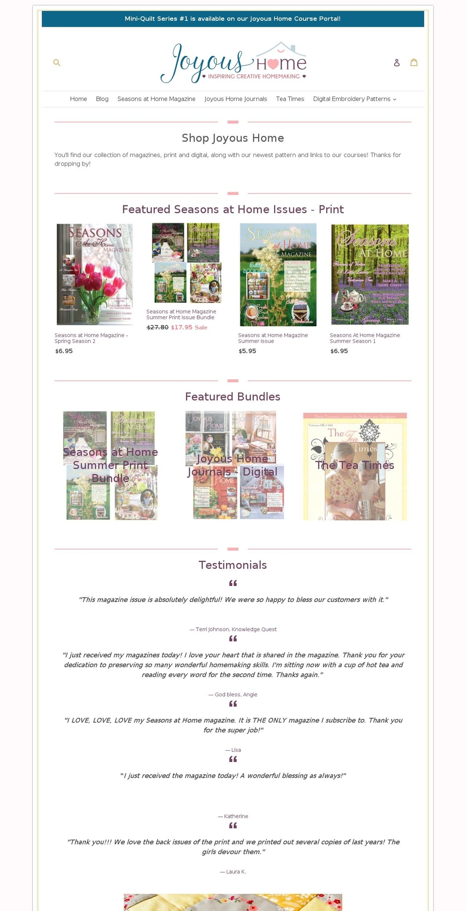 joyous-home.com — Shopify storefront screenshot