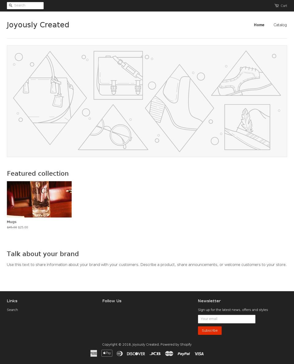 joyouslycreated.com — Shopify storefront screenshot