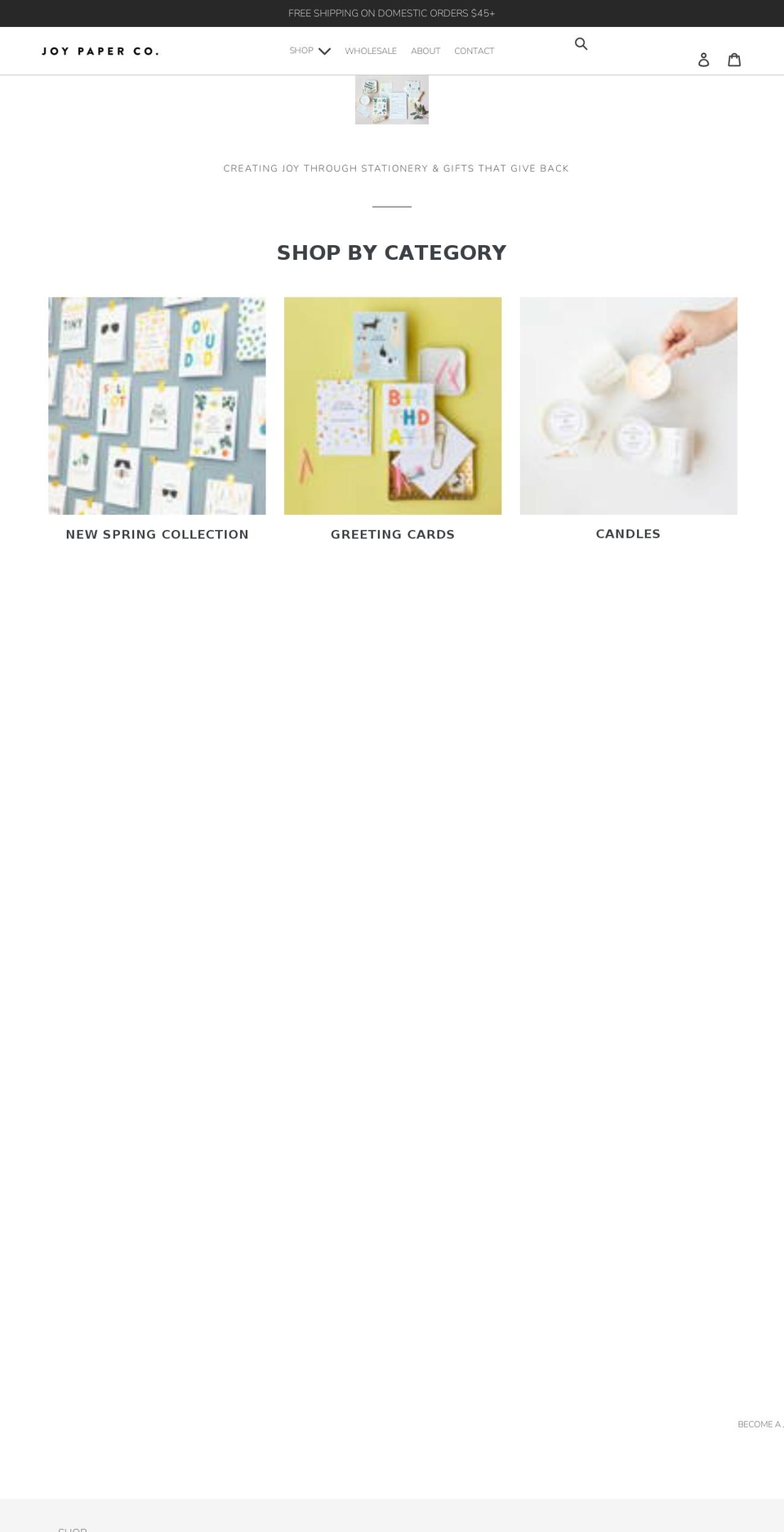 joypaperco.com shopify website screenshot