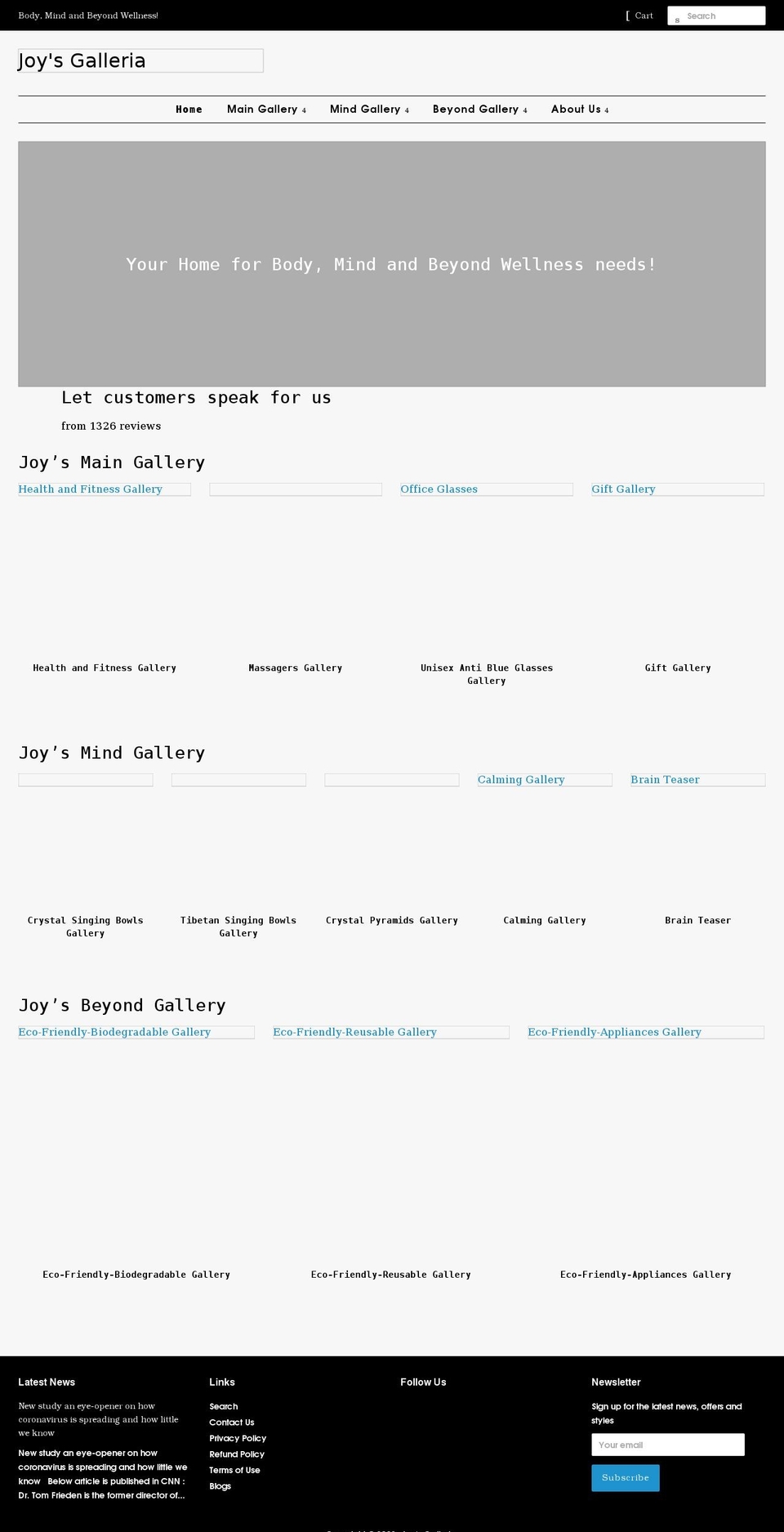 joysgalleria.com shopify website screenshot