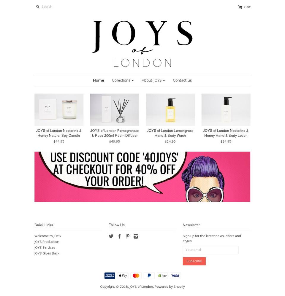joysoflondon.com — Shopify storefront screenshot
