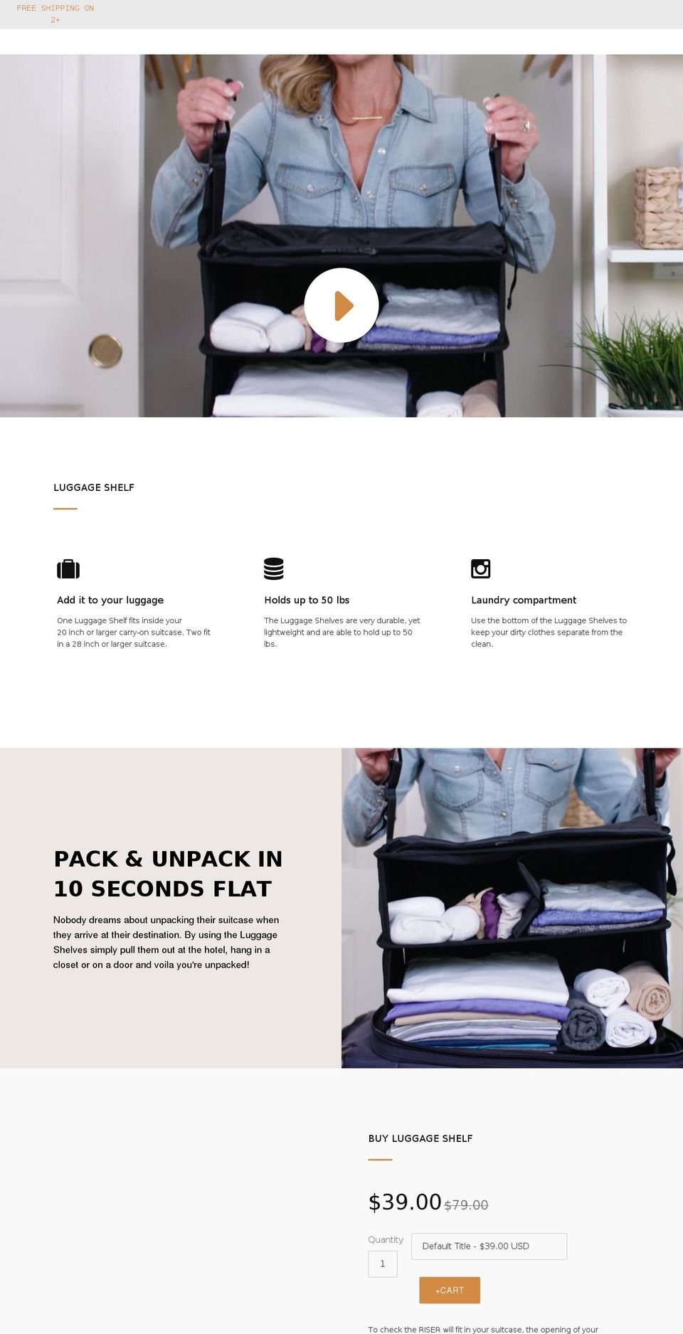 joyusluggageshelves.com — Shopify storefront screenshot