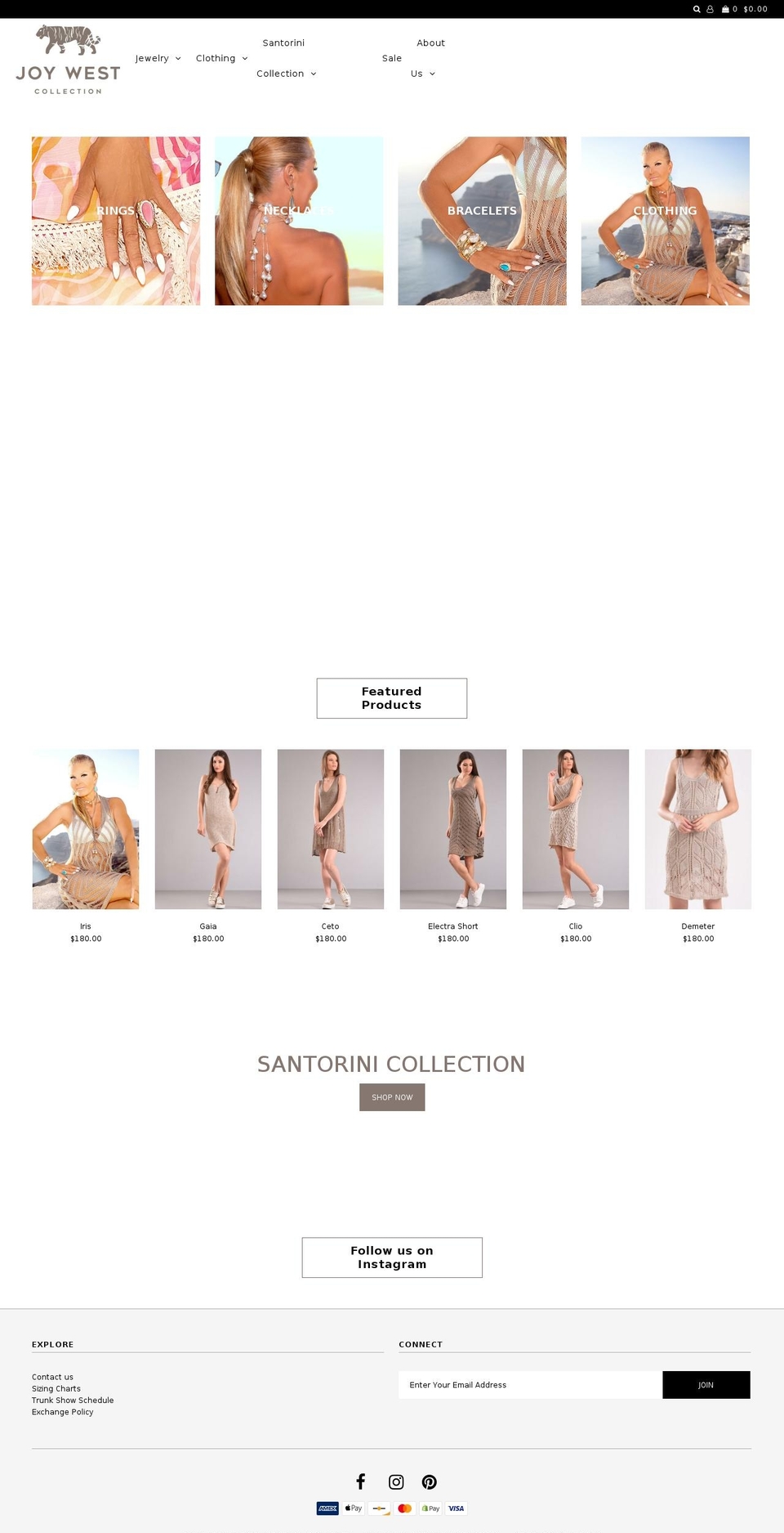 joywestcollection.com — Shopify storefront screenshot
