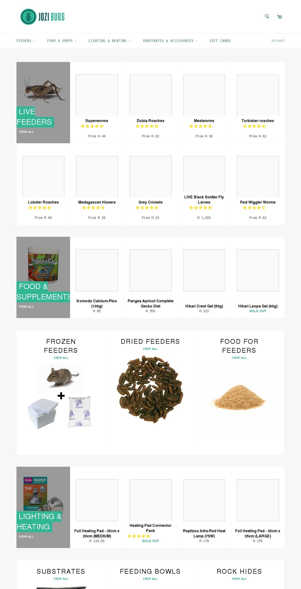 jozibugs.co.za shopify website screenshot