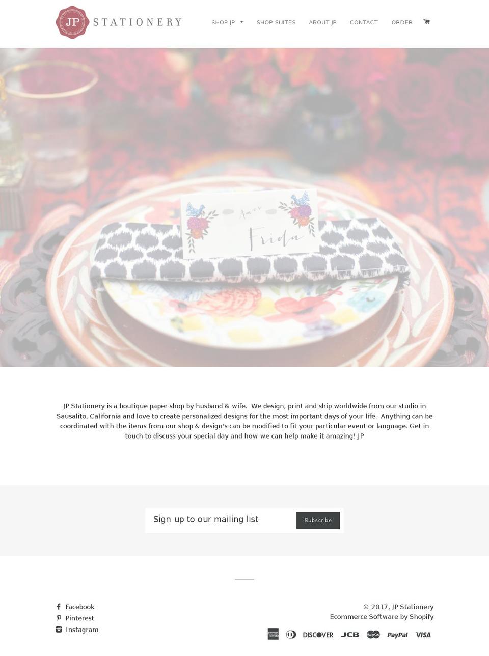 jp-stationery.com shopify website screenshot