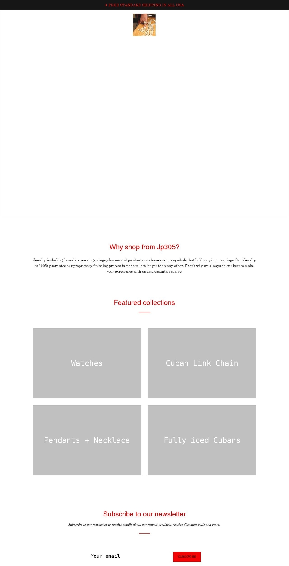 jp305.com shopify website screenshot