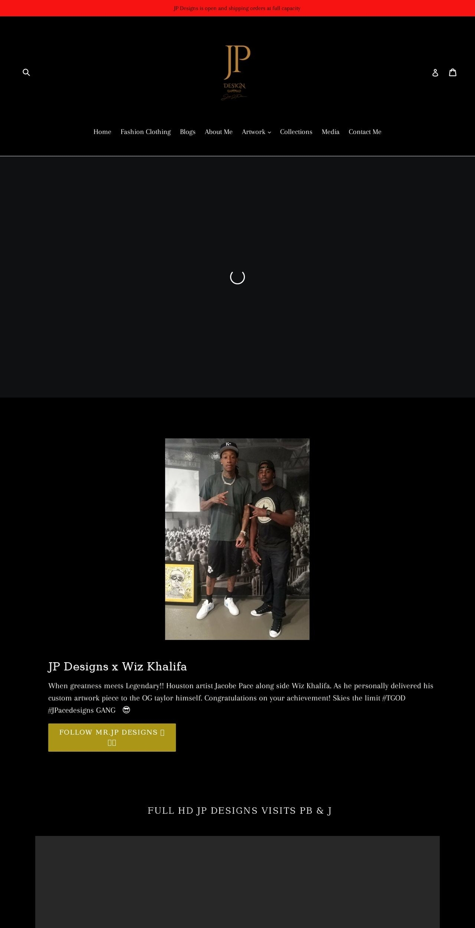 jpacedesigns.com — Shopify storefront screenshot