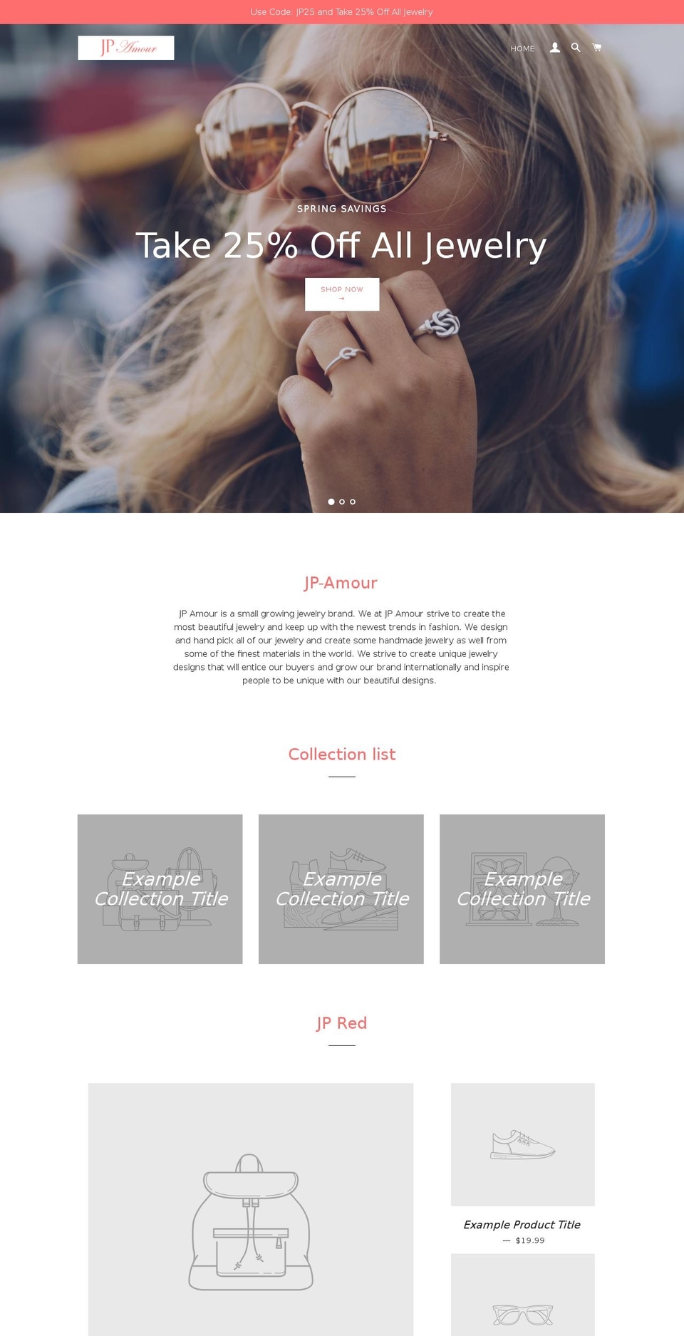 jpamour.com shopify website screenshot