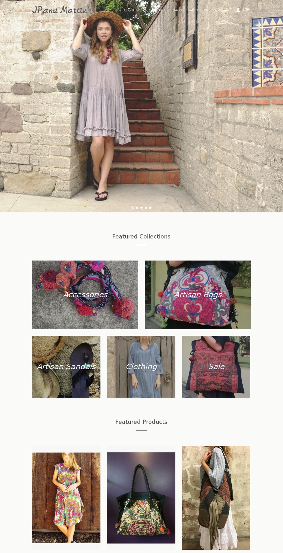 jpandmattieboutique.com shopify website screenshot