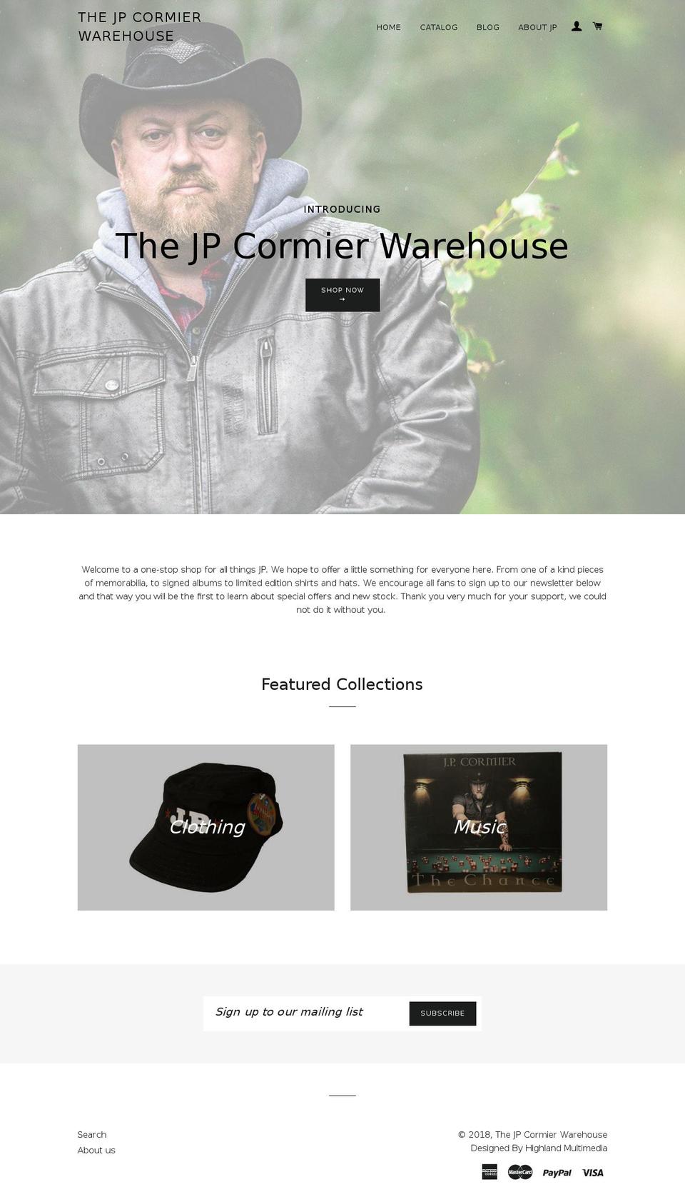 jpcormierwarehouse.com — Shopify storefront screenshot