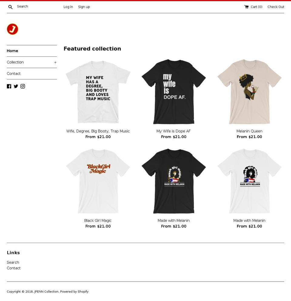 jpenncollection.com shopify website screenshot