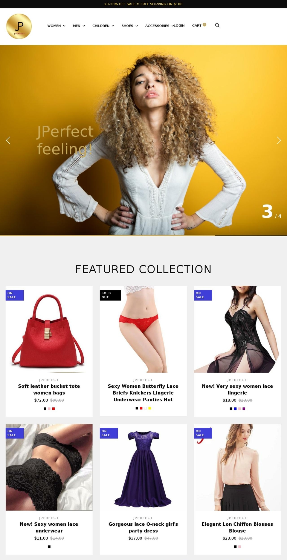 jperfect.com shopify website screenshot