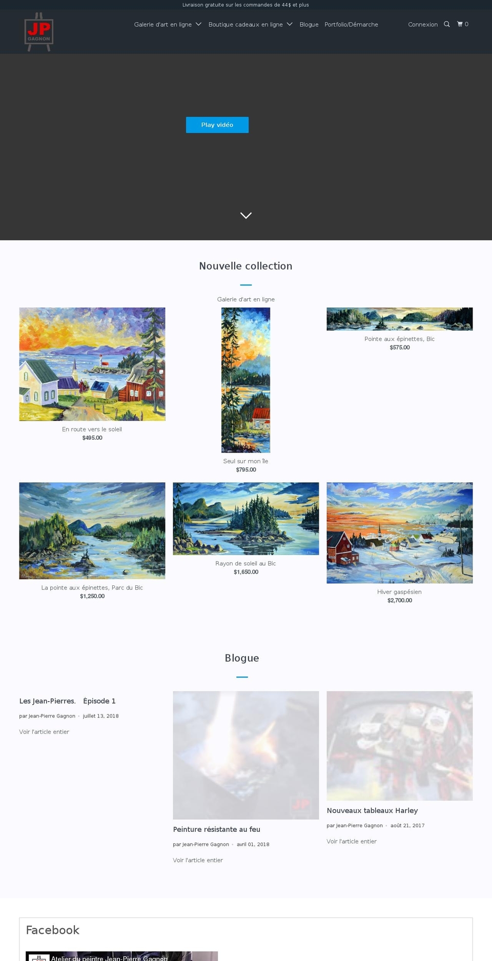 jpgagnon.net shopify website screenshot