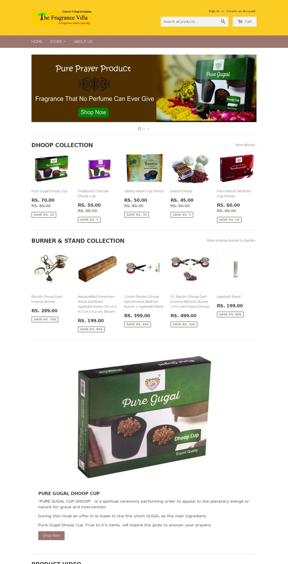 jpgrouponline.com — Shopify storefront screenshot