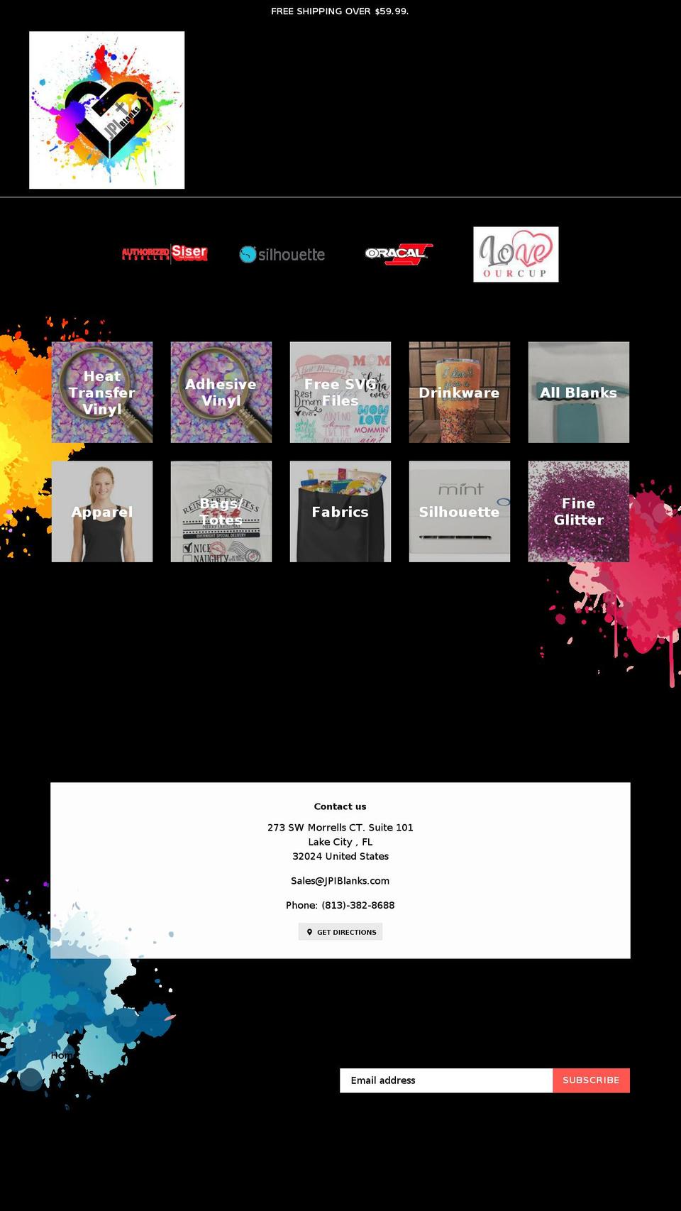 jpiblanks.com — Shopify storefront screenshot