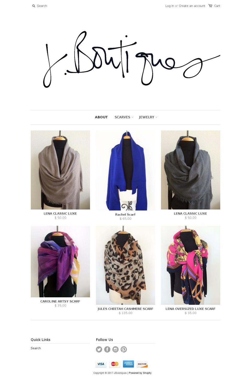 jpinkboutique.com shopify website screenshot