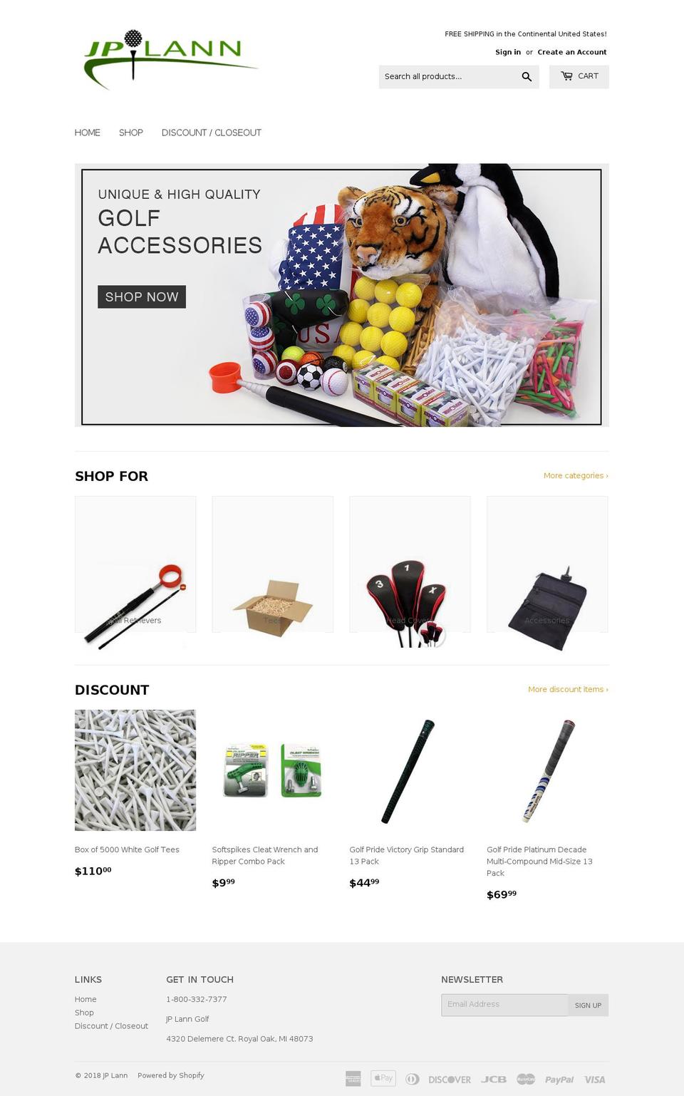 jplanngolf.com — Shopify storefront screenshot