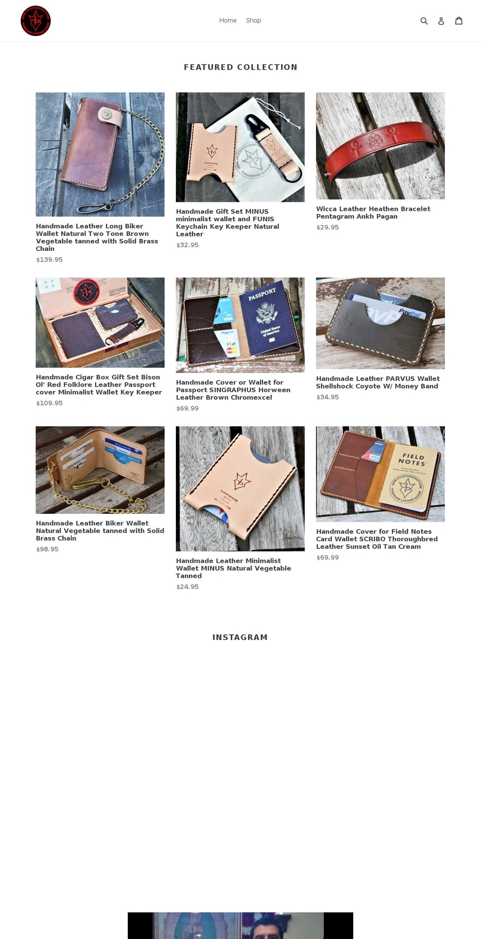jpleathercraft.com shopify website screenshot