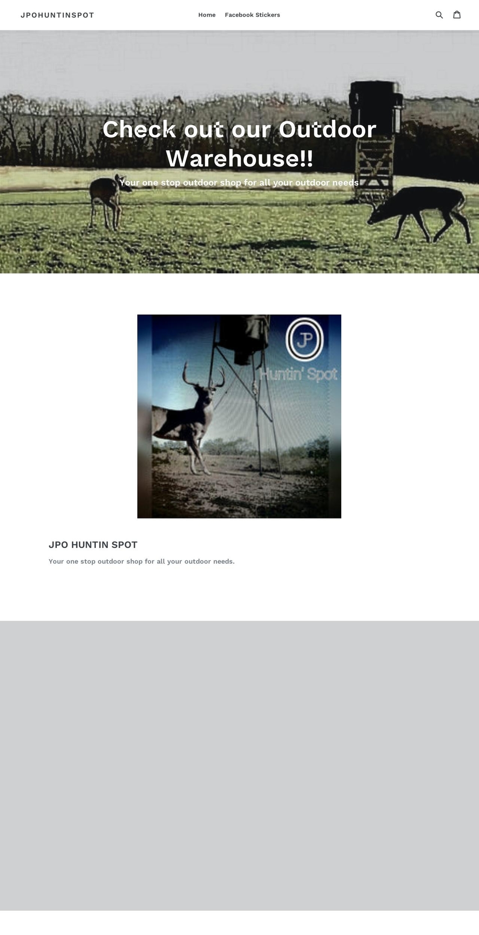jpohuntinspot.com — Shopify storefront screenshot