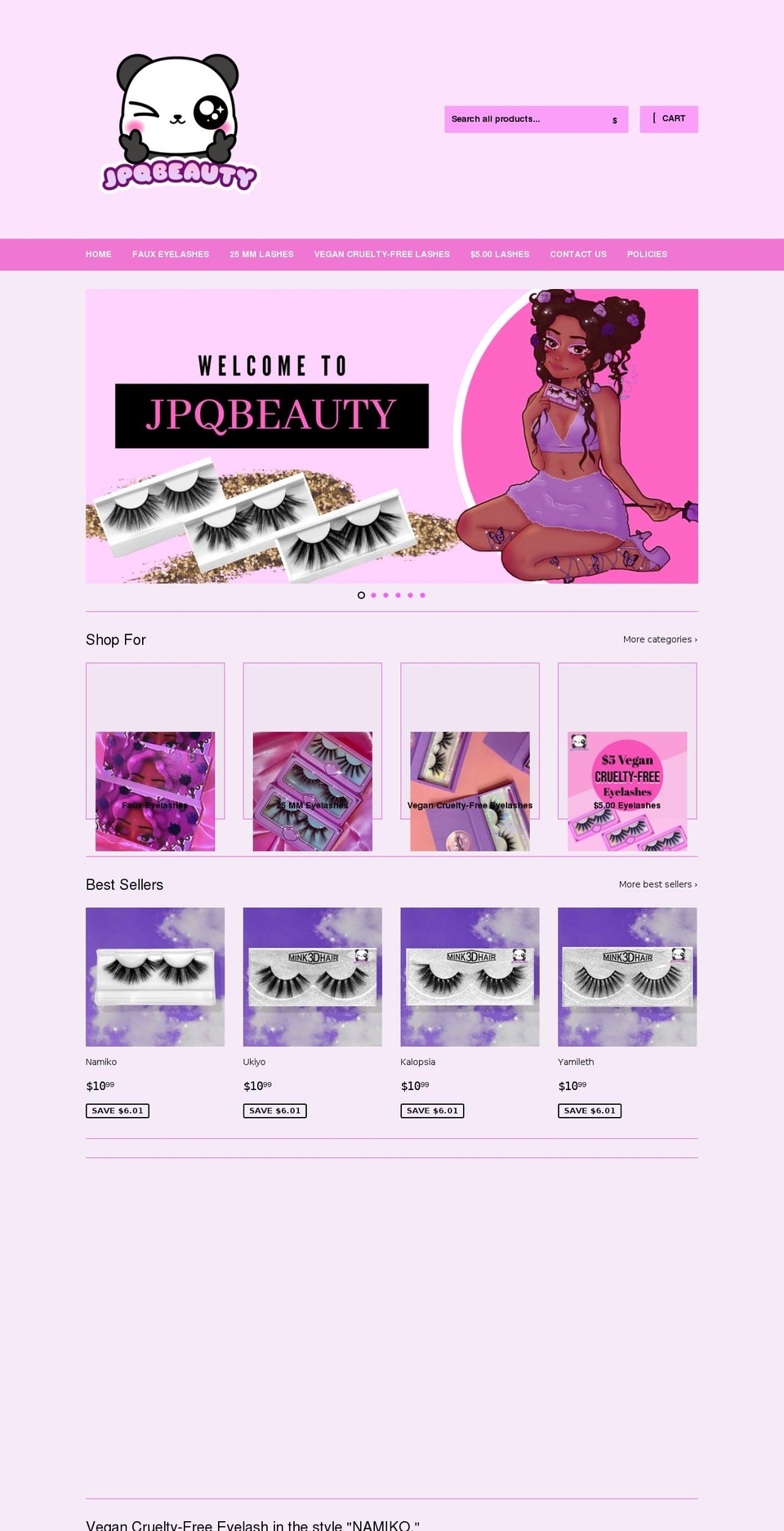 jpqbeauty.com shopify website screenshot