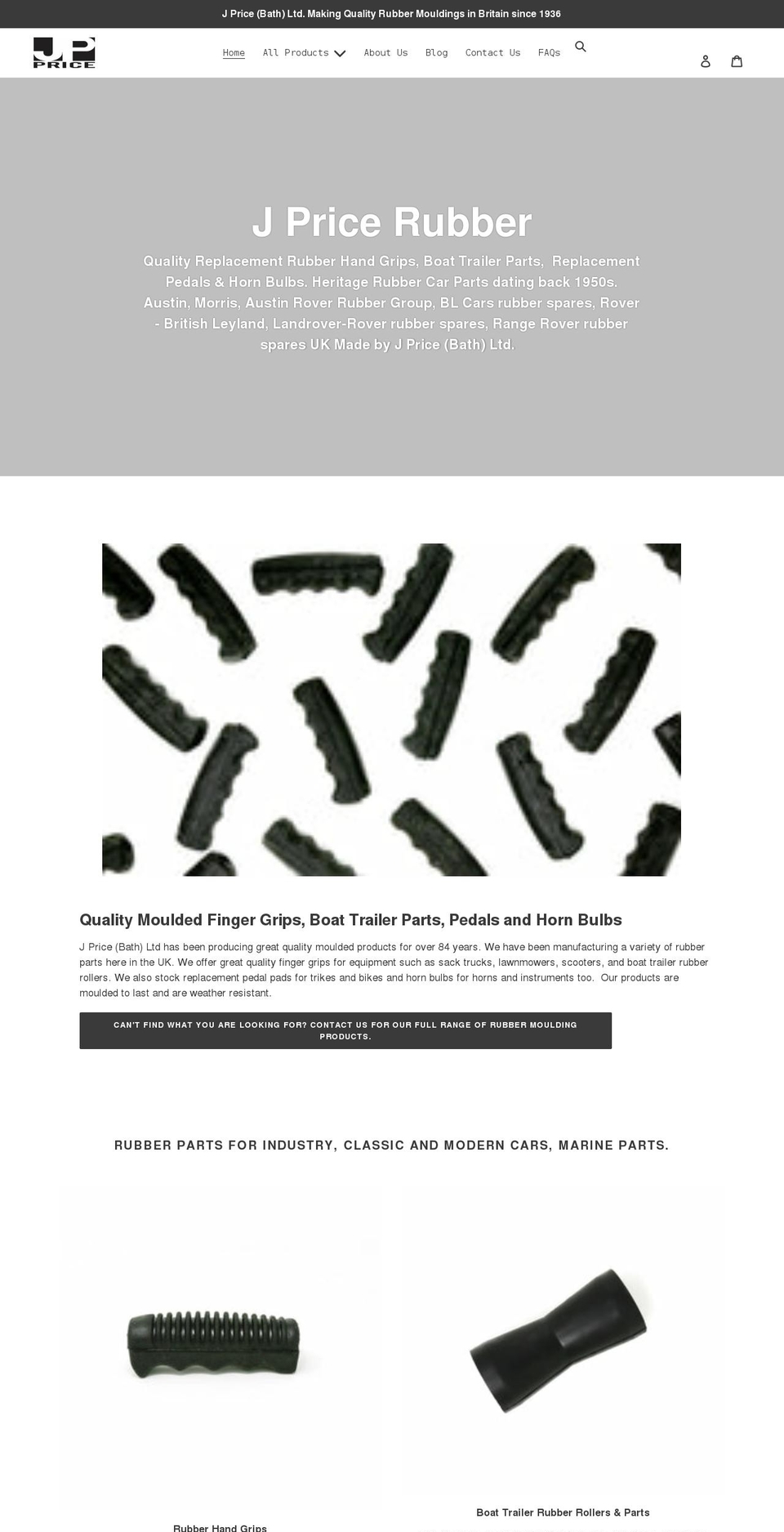 jpricerubber.com shopify website screenshot