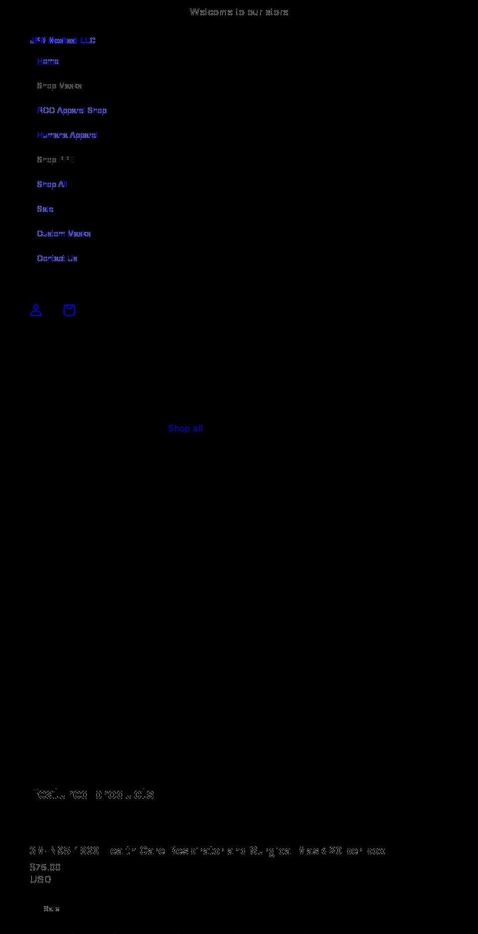 jprmedical.com shopify website screenshot