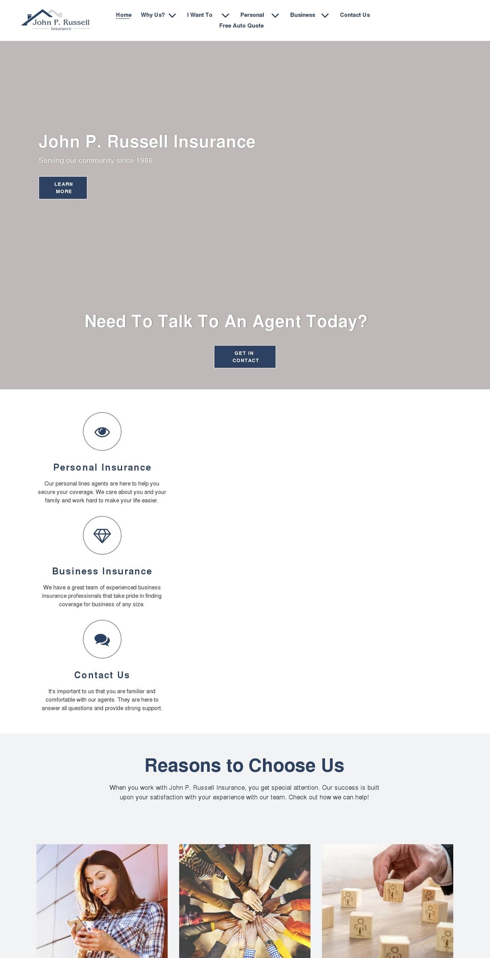 jprussellins.com shopify website screenshot