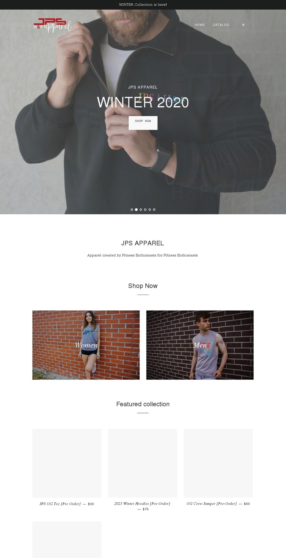 jpsapparel.com shopify website screenshot