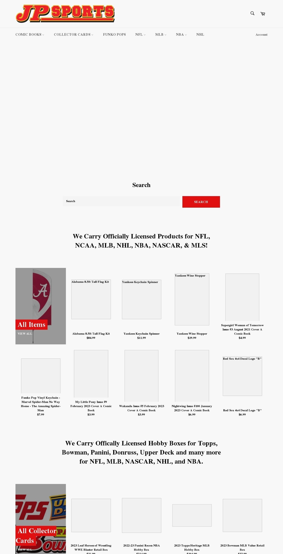 jpsports.net shopify website screenshot
