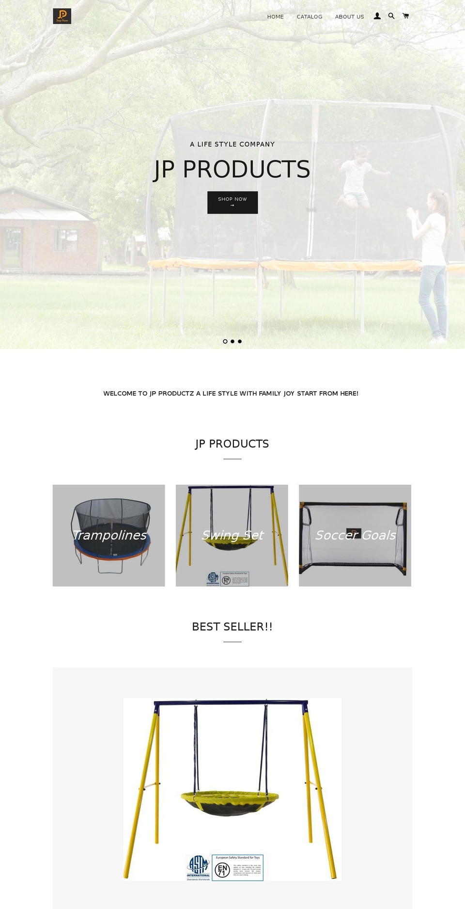 jptrampoline.com shopify website screenshot
