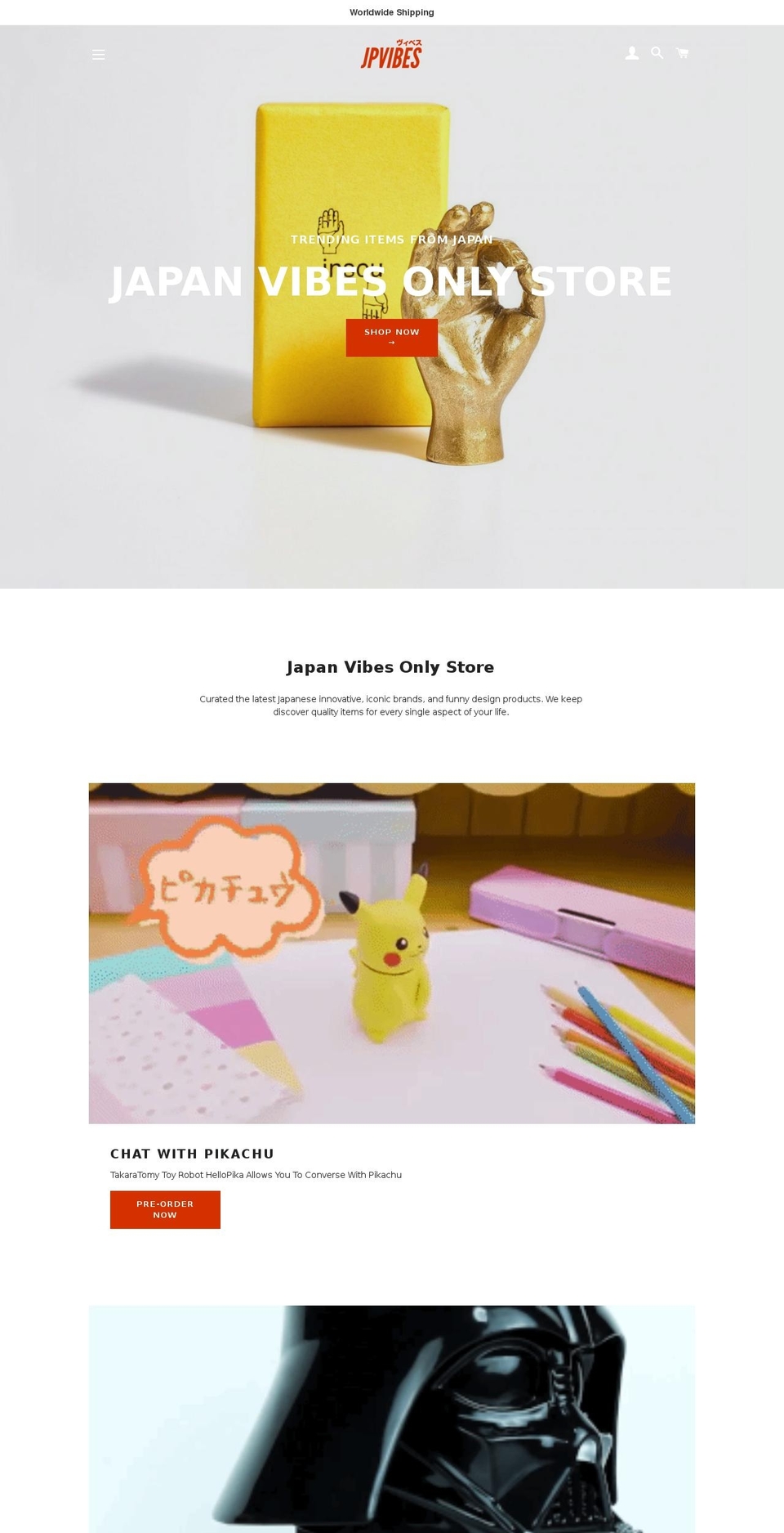 jpvibes.com — Shopify storefront screenshot