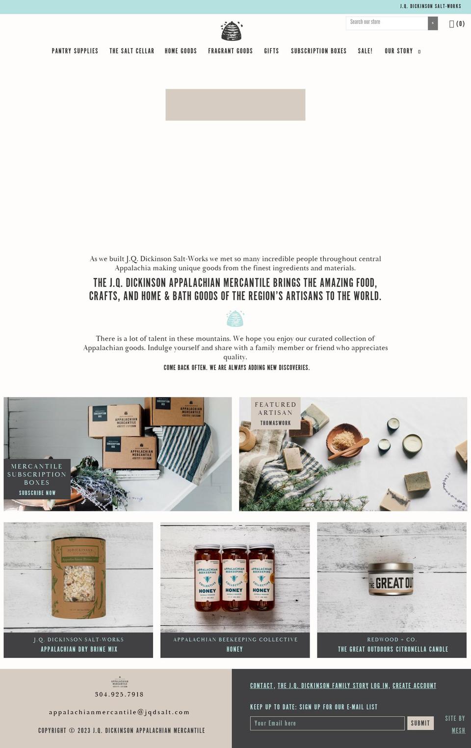 Timber Shopify theme site example jqdappalachianmercantile.com