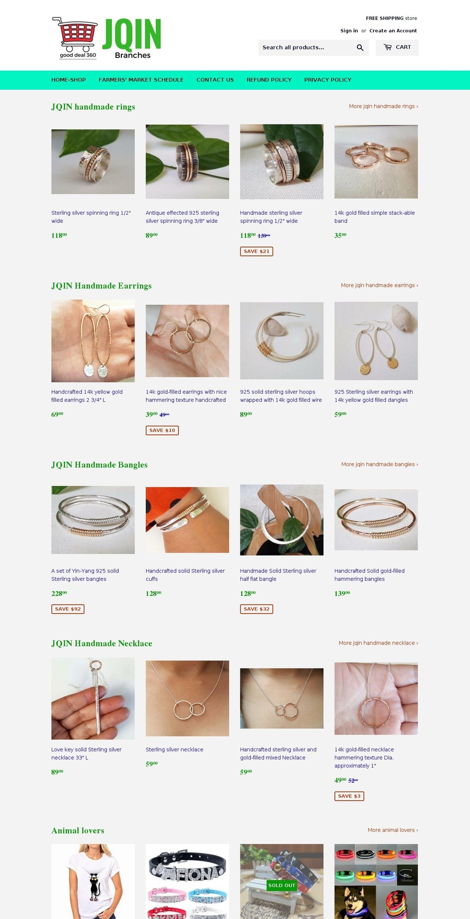 jqinbranches.com — Shopify storefront screenshot