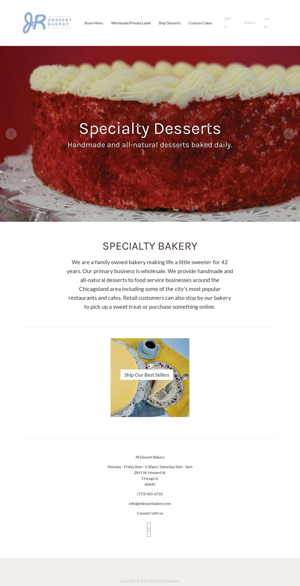 jr-dessert-bakery.myshopify.com shopify website screenshot