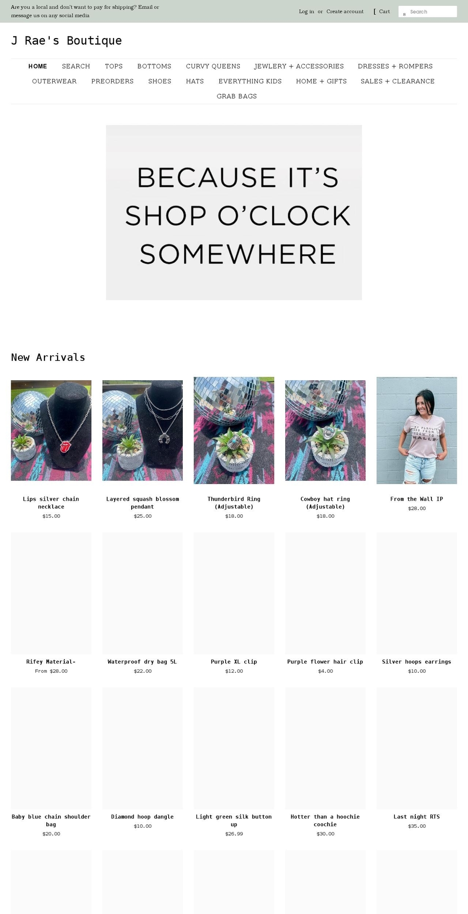 jraesboutiquetx.com shopify website screenshot