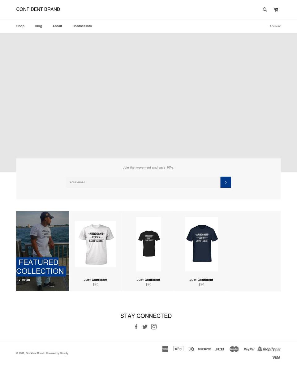 jrconfidentbrand.com shopify website screenshot