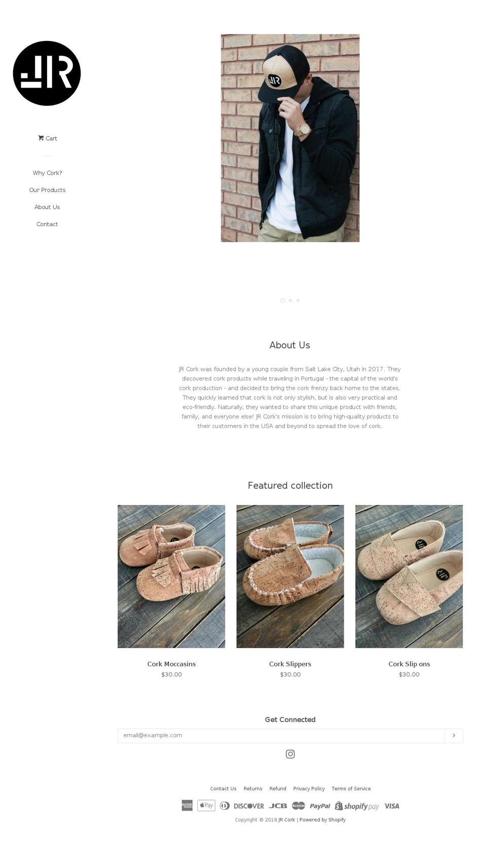 jrcork.org shopify website screenshot