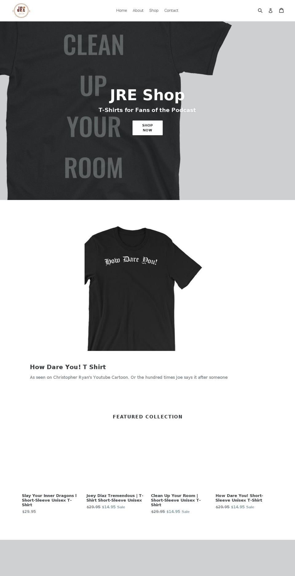 jreshop.com — Shopify storefront screenshot