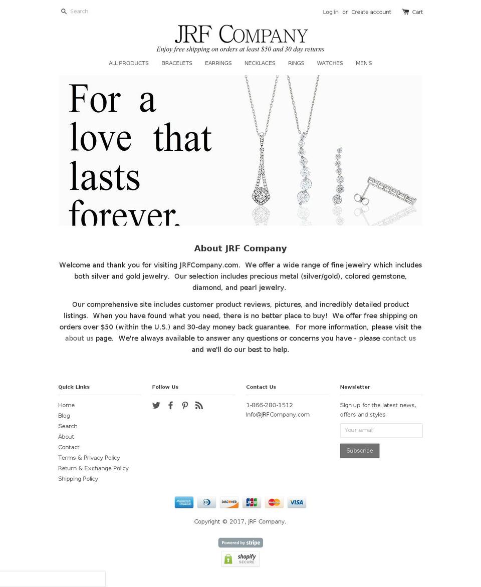 jrfcompany.com shopify website screenshot