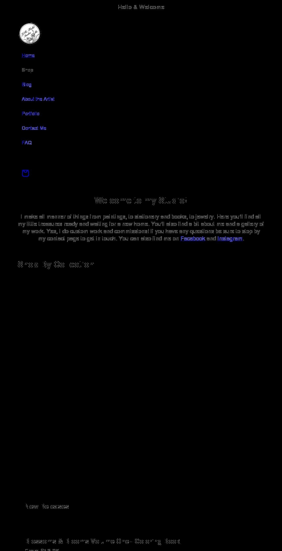 jrfieldstudio.com shopify website screenshot