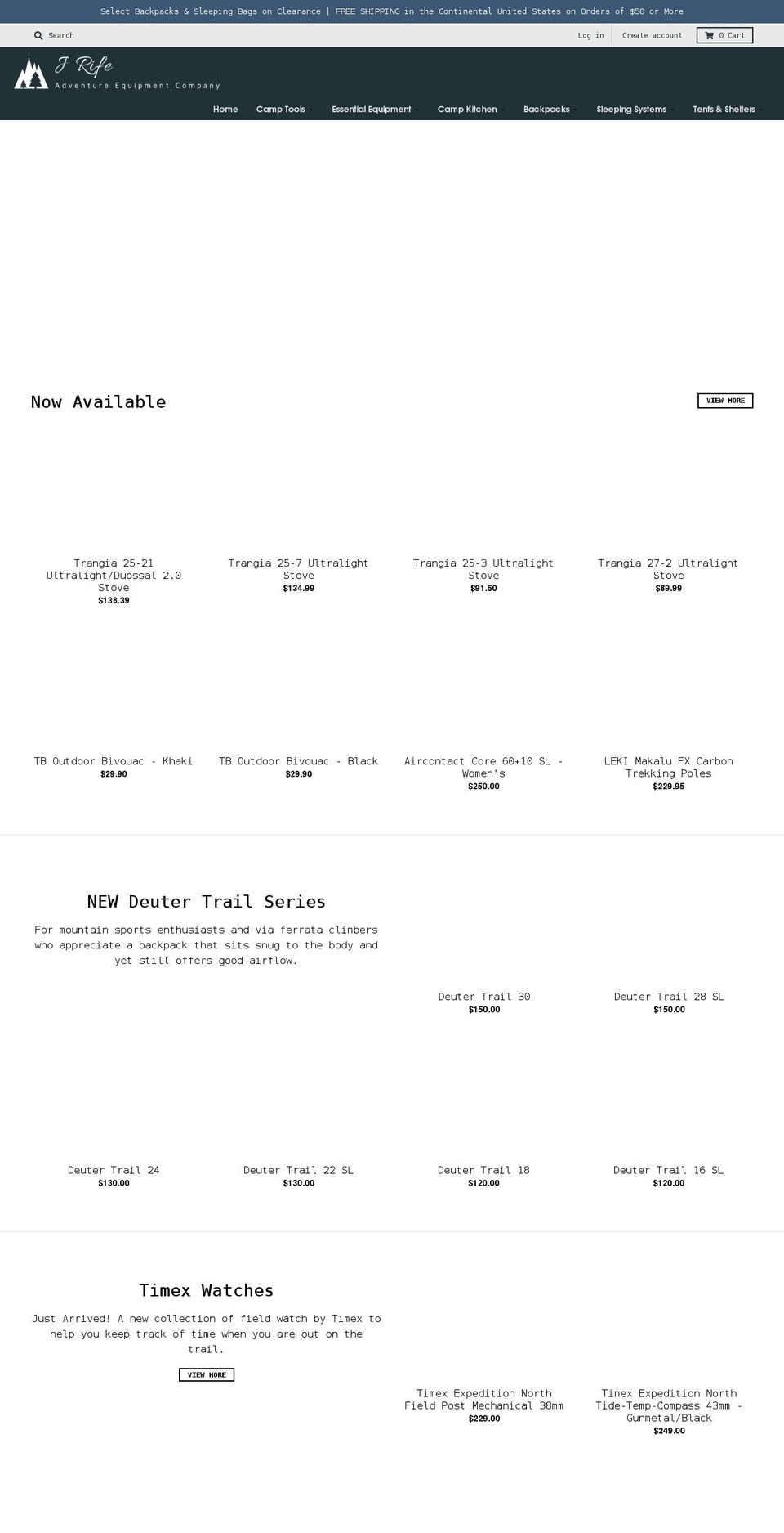 jrifecompany.com shopify website screenshot