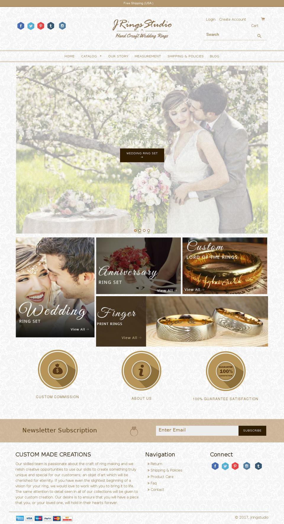 jringstudio.com shopify website screenshot