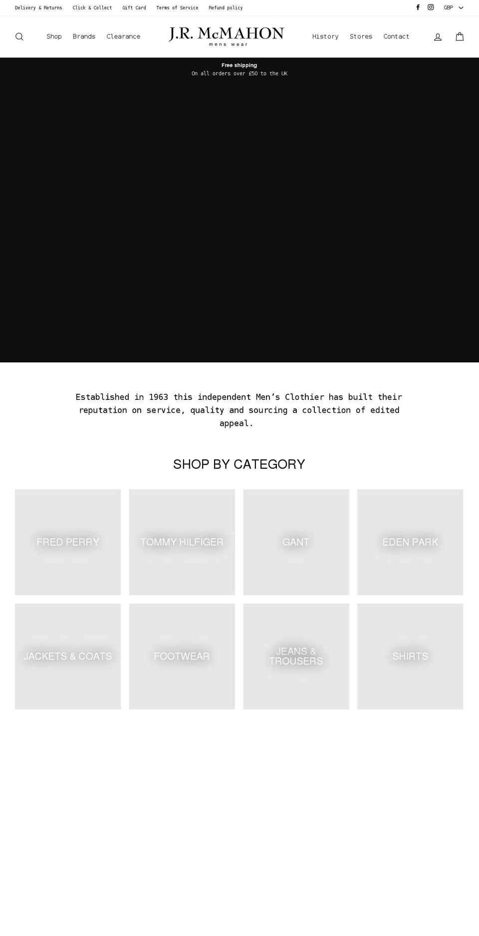 jrmcmahon.co.uk shopify website screenshot