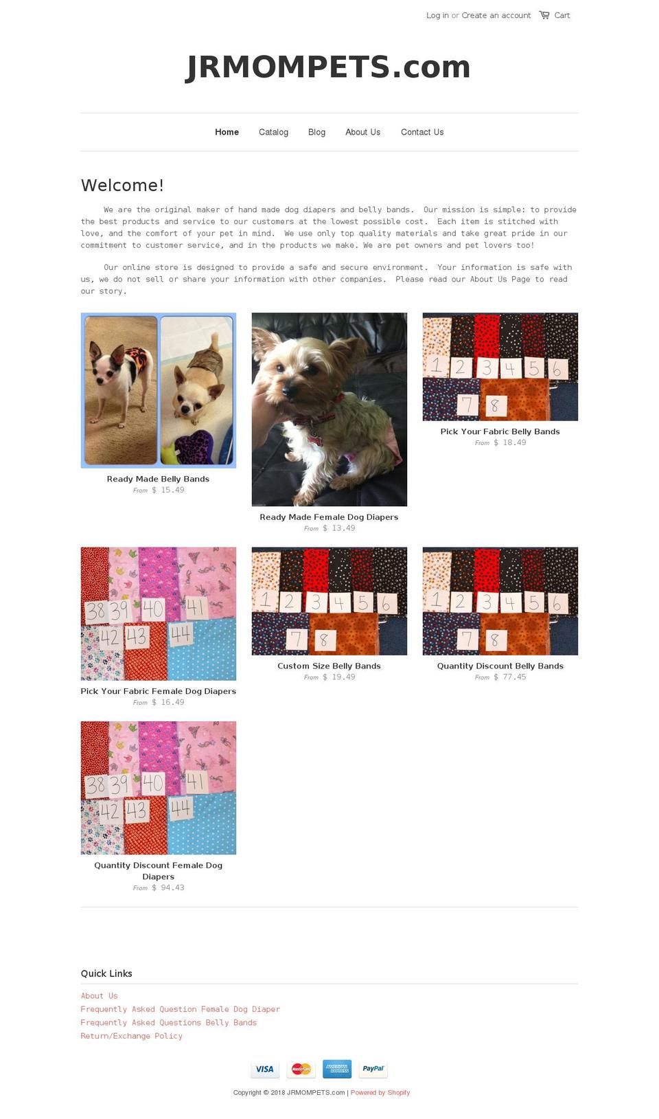 jrmompets.com — Shopify storefront screenshot