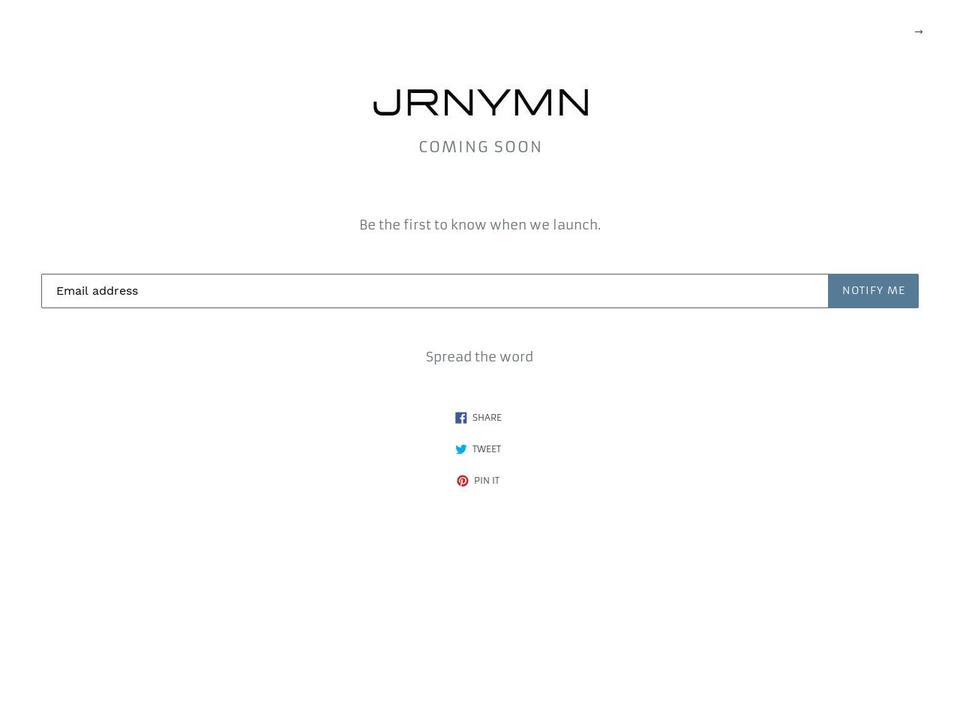 jrnymnwear.com — Shopify storefront screenshot