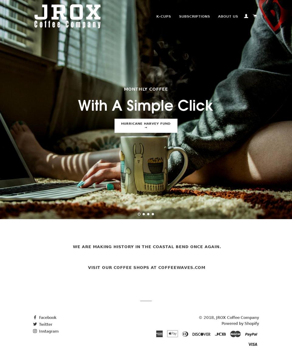 jroxcoffee.com — Shopify storefront screenshot