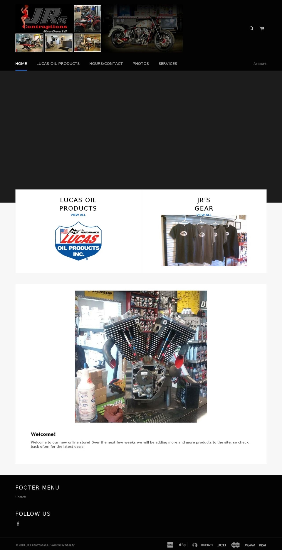 jrscontraptions.com — Shopify storefront screenshot