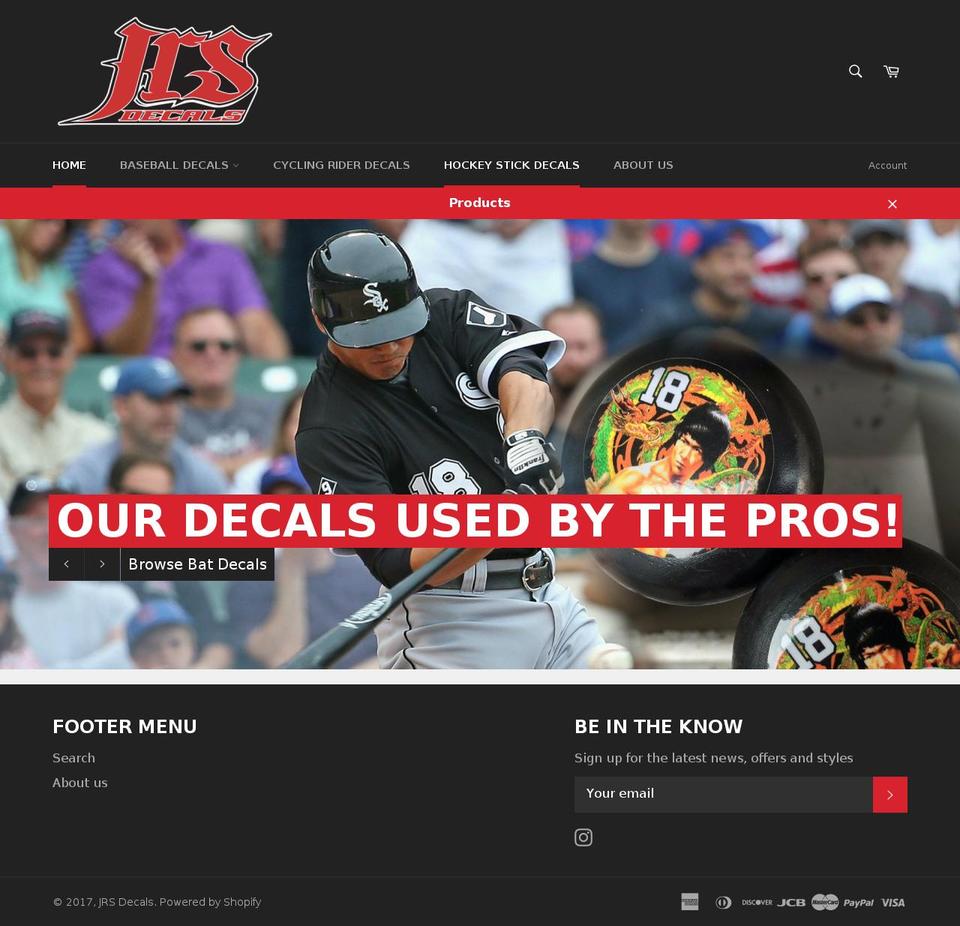 jrsdecals.com shopify website screenshot