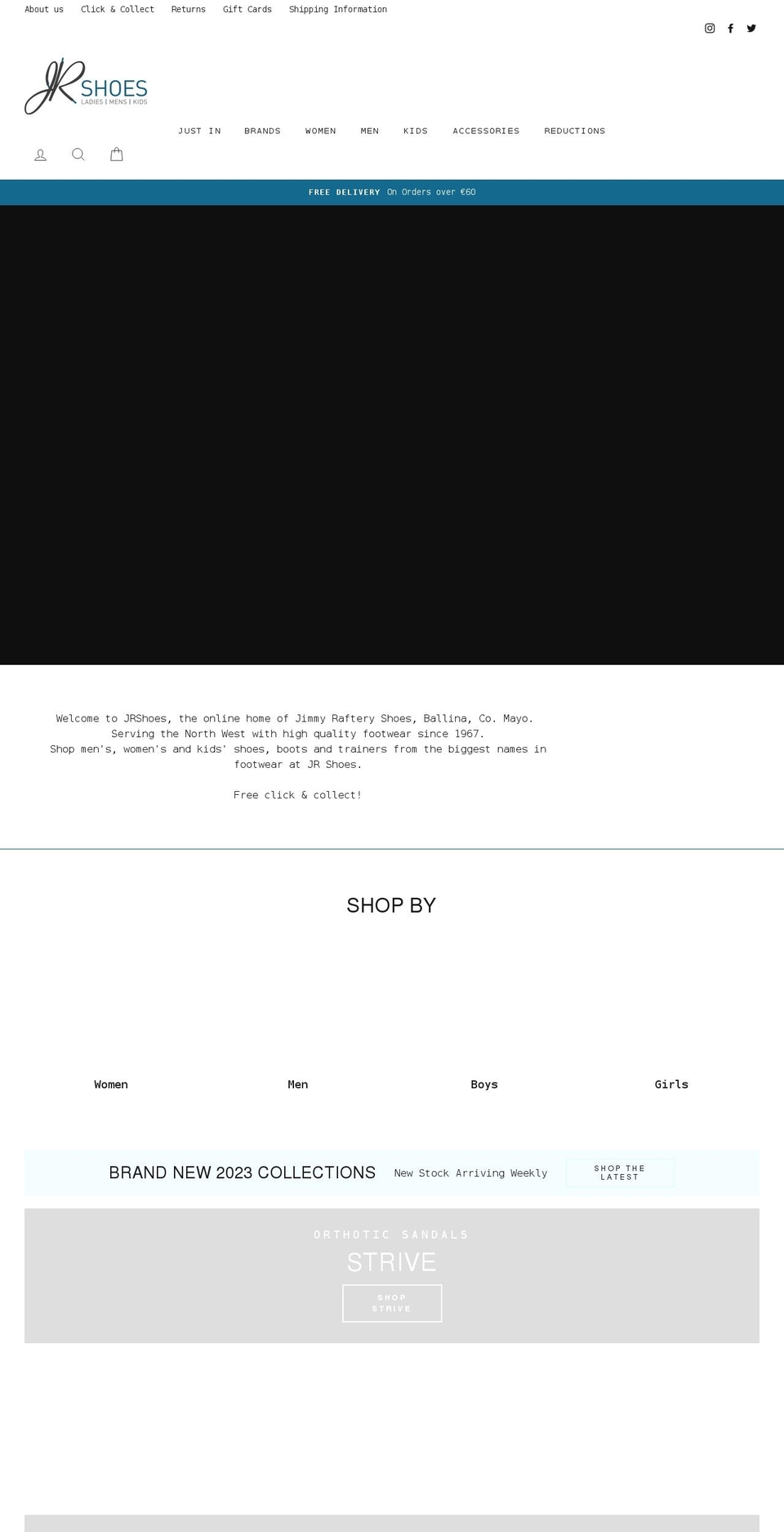 shoes Shopify theme site example jrshoes.ie